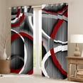 thumbnail image 2 of Homewish Geometric Stripes Lines Black Out Curtains for Boys Girls,Vintage Aesthetic Curtains Pack of 2 (42x63 Each),Minimalist Gradient Bedroom Curtains,Ultra Soft Home Decor, 2 of 6