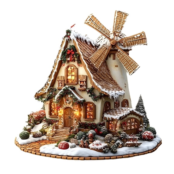 XIBUFE 2026 New Christmas Village House Decoration Christmas Tabletop Decor Acrylic Figurine Gift Home Party Decor Christmas House Decor(Multicolor 4,21X25Cm/8.26X9.84Inch)