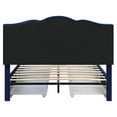 thumbnail image 4 of Furniture of America Alameda Fabric Upholstered Full Bed with Drawers in Navy, 4 of 15