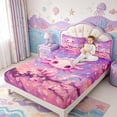 thumbnail image 2 of Manfei Aquatic Axolotl Fitted Sheet Full,Ocean Animal Bed Set,3 Pieces,1 Fitted Sheet and 2 Pillowcases, 2 of 6