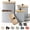 Gray, variant on Kitchen countertop storage jar set (4 pieces) with customizable chalkboard labels and markers - Large iron kitchen storage jars with airtight lids - Storage jar set - Flour and sugar jars