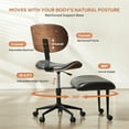 thumbnail image 3 of Bestier Ergonomic Cross Legged Office Chair, Wide Seat Armless Criss Cross Desk Chair, 360 Swivel Adjustable Height Computer Chair , Black PU leather Chair for Home Office, Meditation & ADHD, 3 of 13