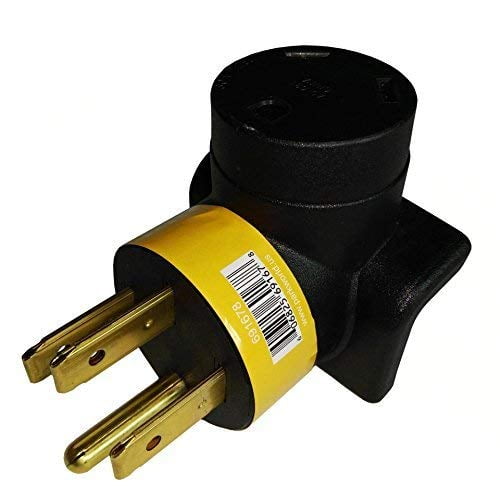 Parkworld 691678 RV Adapter 50A 14-50P male plug to 30A TT-30R female receptacle, right angle