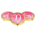 thumbnail image 4 of Koyal Wholesale Gold Compact Mirror Bridesmaid's Wedding Gift, Blush Pink Watercolor, Monogram Letter D, 1-Pack, 4 of 5