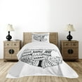 thumbnail image 4 of Ambesonne Sloth Quilted Bedspread Set 2 Pcs, Sloth, Twin Size, Black White, 4 of 5