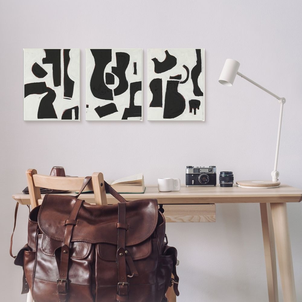 Stupell Industries Abstracted Guitar Shapes Traditional Black White Designed by Rob Delamater