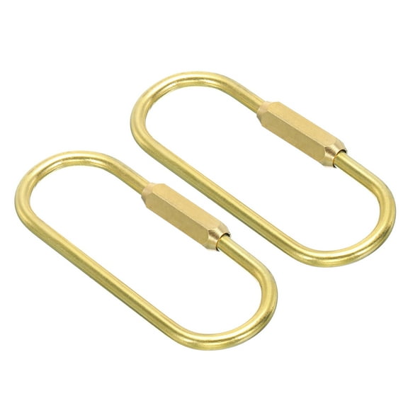 Uxcell Brass Key Ring, 2 Pack Gold Brass Screw Lock Clip Keychain Holder for Home Keys
