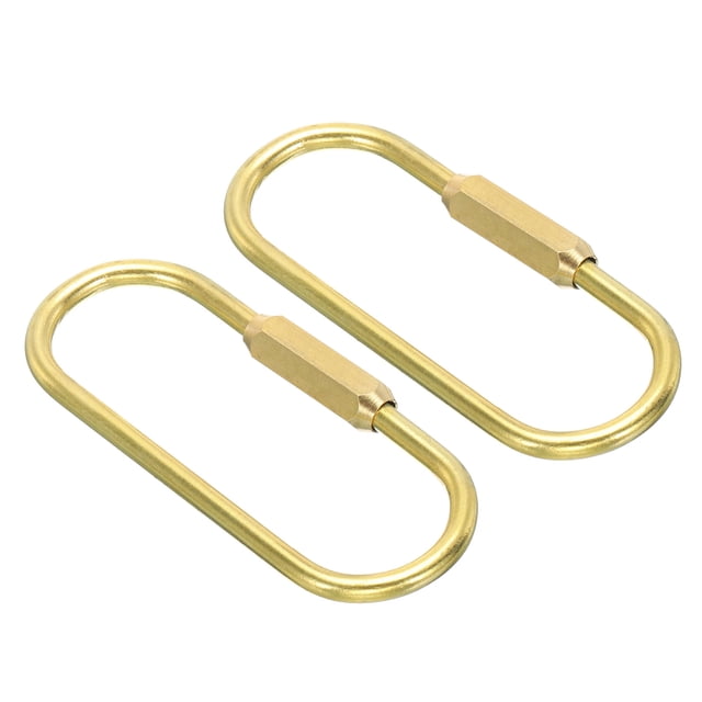 Anillo de llave de latón Uxcell, gancho de llavero de bloqueo de tornillo para llaves de 6 mm 2