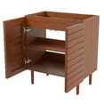 thumbnail image 3 of JONATHAN Y Aubert 30 in. W x 18 in. D x 33 in. H, Thick Linear Slat 2-Shelf, Bath Vanity Cabinet ONLY, Walnut, VAN1002B, 3 of 7