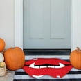 thumbnail image 5 of Novelty Bathroom Rug, Halloween Vampire Sharp Teeth Red Lip Bath Mat, Gothic Lips Shaped Rugs for Indoor Outdoor Living Room Bathroom Front Door, 5 of 5