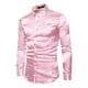 thumbnail image 5 of Camisas De Vestir De Seda Satinada Brillante Para Hombre, 5 of 7