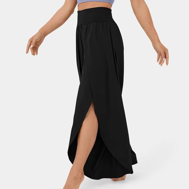 Pantalones de playa para mujer, corte lateral, pierna ancha, estilo informal, traje de vacaciones holgado FLhrweasw Para estrenar