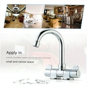 Two Handle Foldable RV Faucet, Deck/Wall Mounted RV Kitchen Faucet, Hot and Cold Water Mixer Tap Rotating