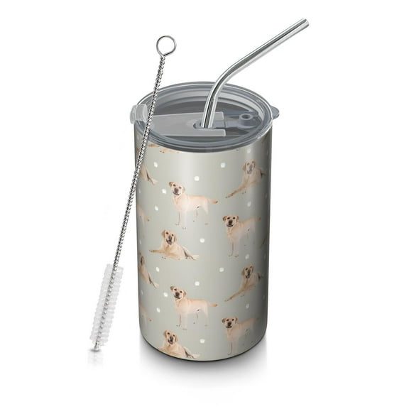 20oz Coffee Tumblers Labrador Dog Stainless Steel Vacuum Insulated Travel Tumbler Coffee Cups Mug with Lid and Straw with Cleaning Brush for Cold & Hot Drinks