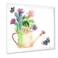 thumbnail image 2 of Succulents In Old Watering Can With Butterfly 36 in x 36 in Framed Painting Canvas Art Print, by Designart, 2 of 4