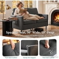 thumbnail image 4 of LAZZO 56" Linen Fabric Loveseat, 2-Seater Sofa with USB Charging Ports and Side Pockets for Living Room, Bedroom and Office, Dark Gray, 4 of 10