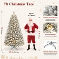thumbnail image 3 of Lolsea 7ft Prelit Snow Flocked Artificial Holiday Christmas Tree w/ Warm White Lights, Foldable Stand, Full Snow Branch Tips, 3 of 11