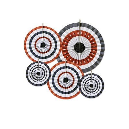 Club Pack Of 60 Red White And Blue Patriotic Accordion Paper Fans