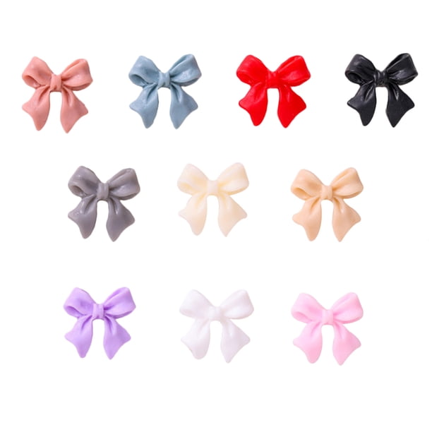 EeaseMX 100 piezas de adornos para uñas con forma de lazo y parte trasera plana para decoración de uñas.