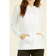 thumbnail image 4 of Sofra Womens Hoodie Thin Cotton Pullover Sweater, White, Size: Small, 4 of 4