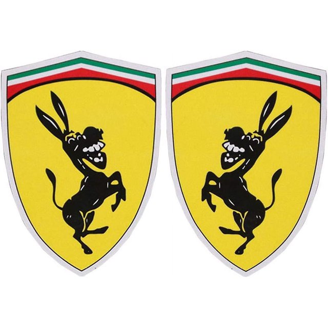 1 par de pegatinas reflectantes para coche con diseño divertido de burro, serpiente y perro, de 4,5 x 5 cm, compatibles con Ferrari