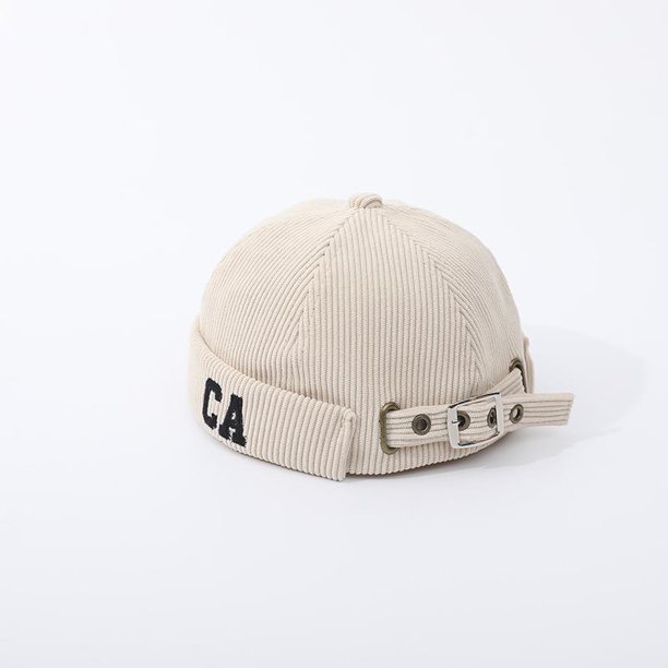 Gorro infantil de pana de otoño bordado para niños y niñas, gorro de melón con personalidad, forma cóncava, sombrero pirata