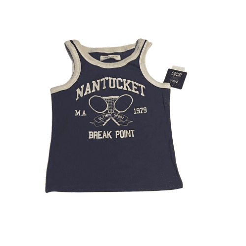 Kids Nantucket Break Point Tank Top Navy Blue Size L (10/12) Sleeveless Summer Shirt