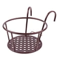 thumbnail image 2 of Iron Hanging Railing Planter Flower Pot Holder Plants Baskets for Patio Balcony Porch or Fence, 2 of 2