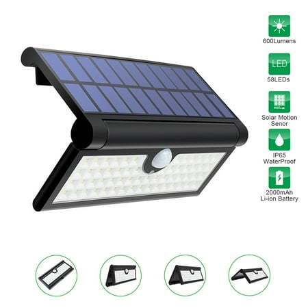 Augienb Solar Led Lights 118 Leds Outdoor Motion Sensor Light