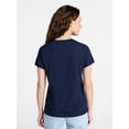 thumbnail image 3 of Time and Tru Women's Slub V Neck Tee with Short Sleeves, Sizes XS-XXXL, 3 of 5