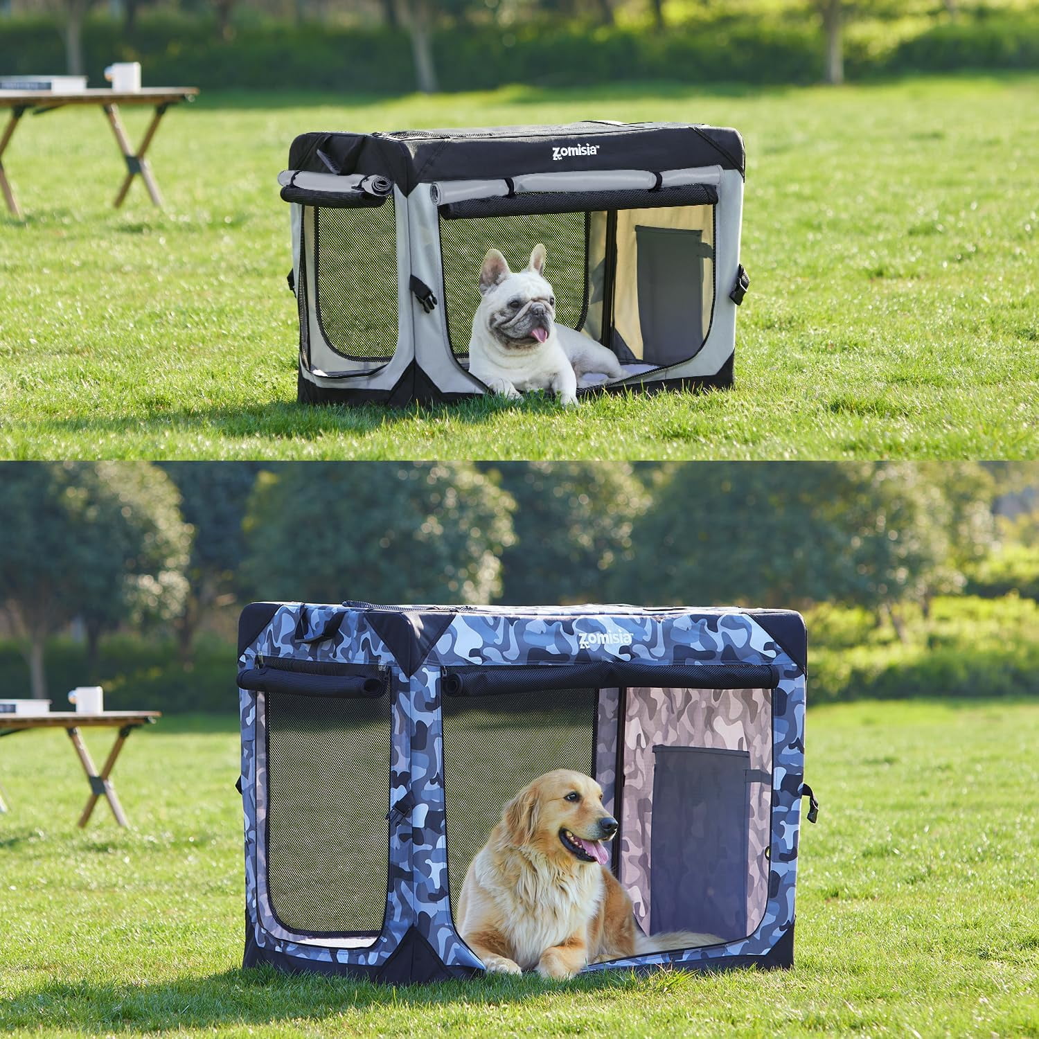Collapsible Dog Crate for Medium Dogs - 30 Inch Portable Soft Sided Kennel with Mesh Windows, Foldable Travel  for Indoor Outdoor
