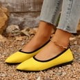 thumbnail image 2 of Breathable Pointed Toe Slip-On Flat Shoes for Women, Casual Solid Color Design for Spring and Summer Comfort, Versatile Style Yellow,42, 2 of 9