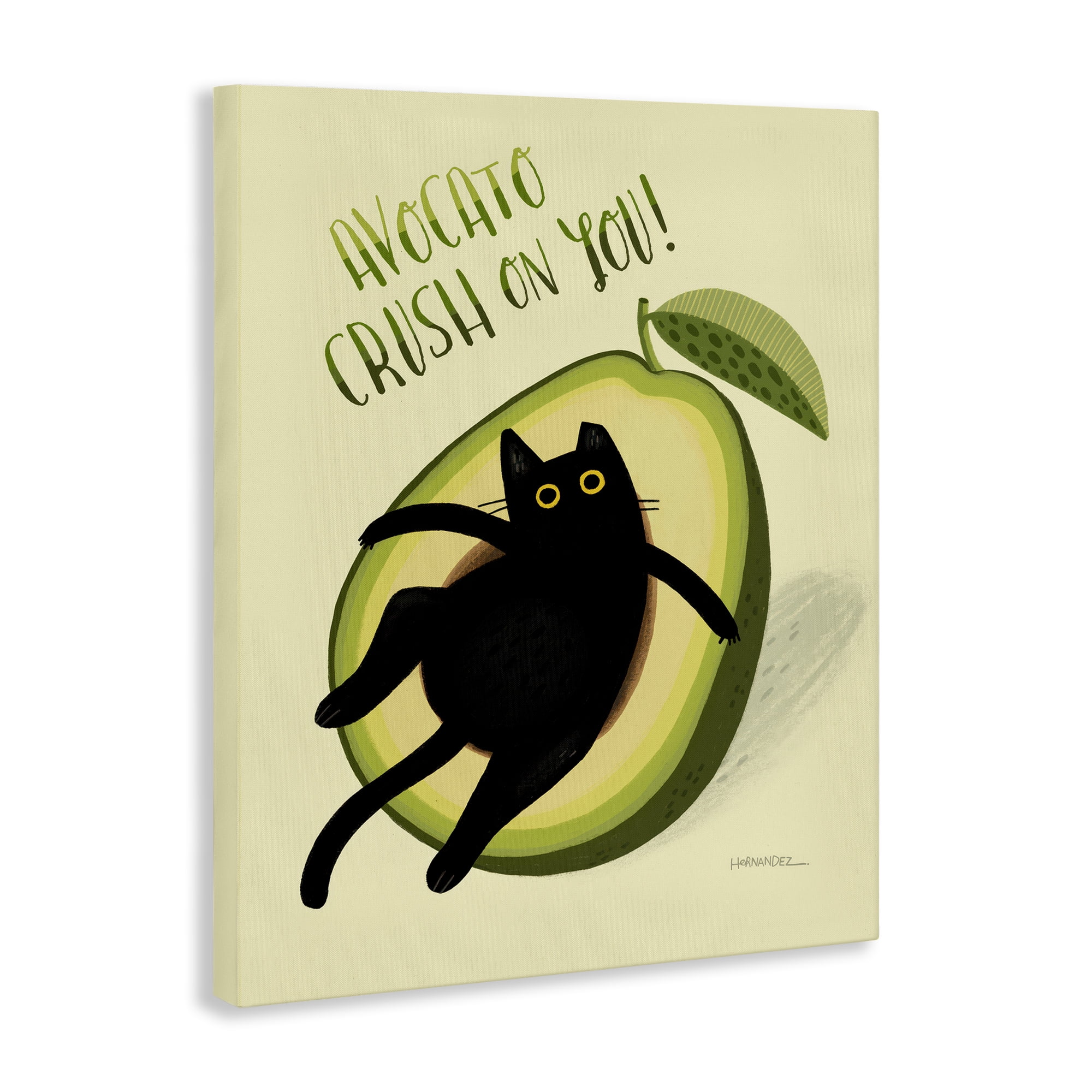 Stupell Industries Avocato Crush on You Animals Painting Wrapped Canvas Art Print Wall Art, 30 x 40
