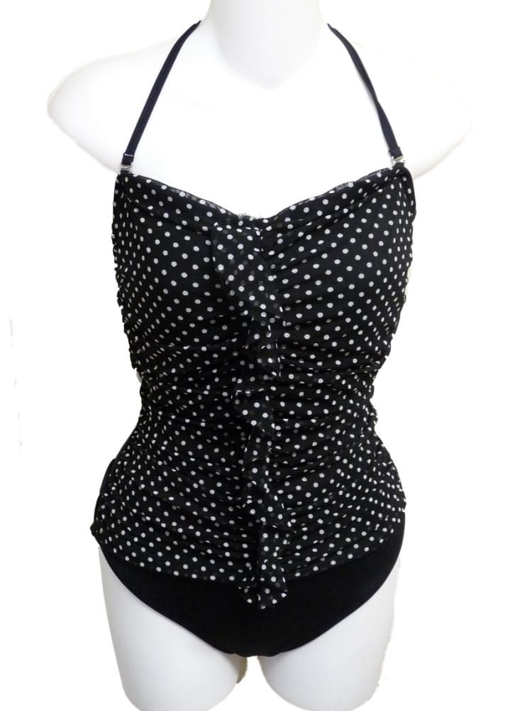 ruched tropical print black one piece swimwear