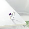 thumbnail image 5 of 925 Silver and 10K Yellow Gold Purple Amethyst White Moissanite and White Lab Grown Diamond 2 Heart Promise Couple Engagement Mother Ring (0.94 Cttw, Birthstone, Available in Size 5, 6, 7, 8, 9), 5 of 6