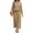 Khaki, variant on Women Long Sleeved 2 Piece Outfits Sweatsuit V-neck Casual Knit Tops & Pants