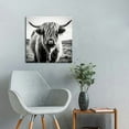 thumbnail image 2 of JEUXUS Black and White Canvas Set of Wall Art Prints Farmhouse Barn American Flag Highland Cow and Windmill Pictures Rustic Farm Countryside Framed Artwork Ready To Hang Each Panel 16x16in, 2 of 4