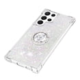 thumbnail image 4 of Funda para Samsung Galaxy S22 Ultra 5G con Brillo Líquido Flotante, Purpurina, Parachoques y Anillo Giratorio Soporte, 4 of 5