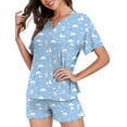 thumbnail image 3 of DreamFish Womens Pajama Sets 2 Piece Summer Ladies Short Sleeve Lounge Sleepwear with Pockets PJ Set, 3 of 6