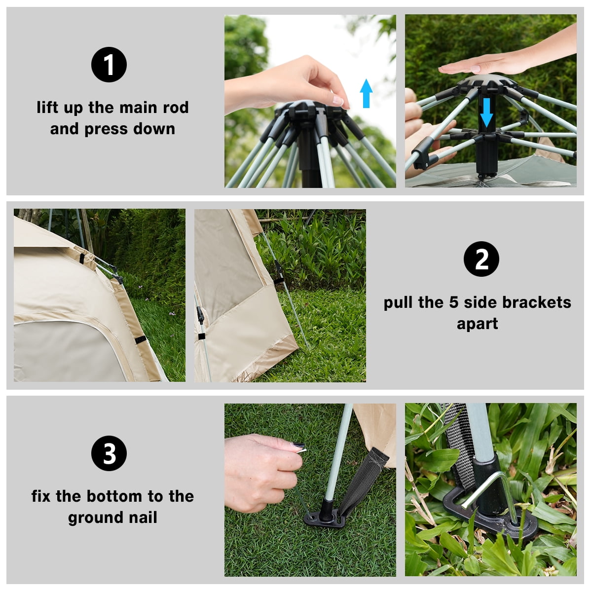 SUNOYAR 4-6 Person Tent for Camping, Camping Tent with Carry Bag, Instant Tent for Outdoor/Hiking/Traveling