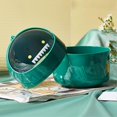 thumbnail image 4 of Poubelle de bureau en plastique avec couvercle, mini, petite et mignonne, pour table à manger, bureau, maison, rangement facile, taille S, verte, 4 of 4