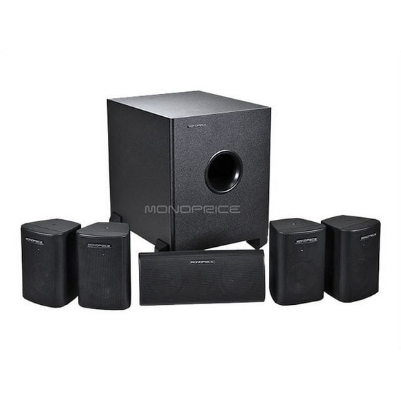 Monoprice 5.1 Channel Home Theater - Speaker system - for home theater - 5.1-channel - black