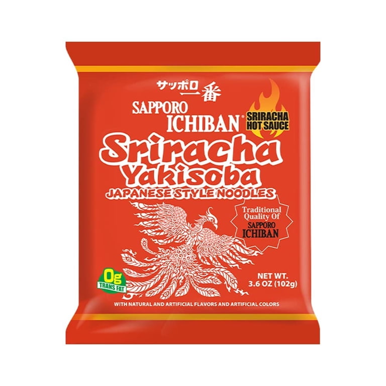 SAPPORO ICHIBAN] Sriracha Yakisoba, Spicy Chow Mein, No. 1 Tasting