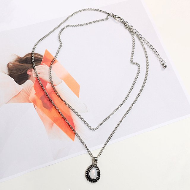 FENGGUIQU Collar En Capas Multilayer Multicolor Suéter Para Mujer Accesorio Diario