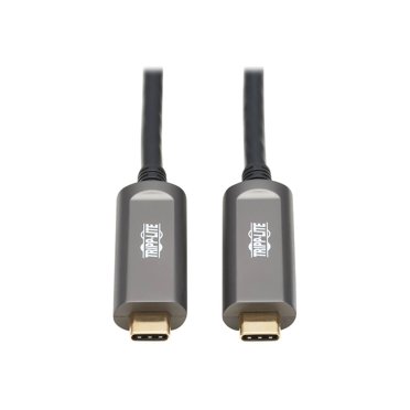 Tripp Lite USB-C AOC Cable (M/M) - USB 3.2 Gen 2 (10 Gbps) Plenum-Rated Fiber Active Optical Cable - Data Only, Black, 10 m - 32.81 ft USB-C Data Transfer Cable for Server, Hard Drive, Desktop Comp...