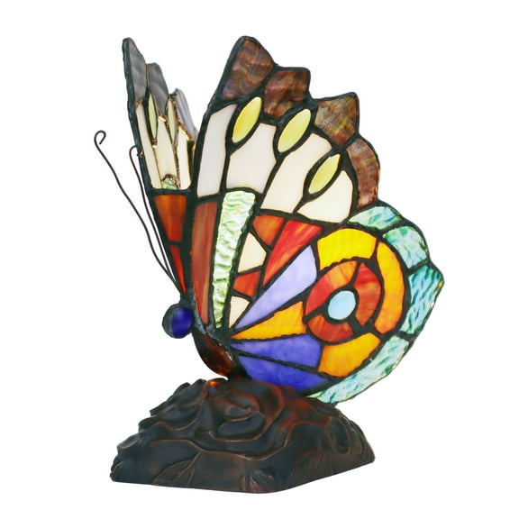 "RADIANCE Goods Tiffany-style 1 Light Butterfly Accent Table Lamp 9"" Tall"