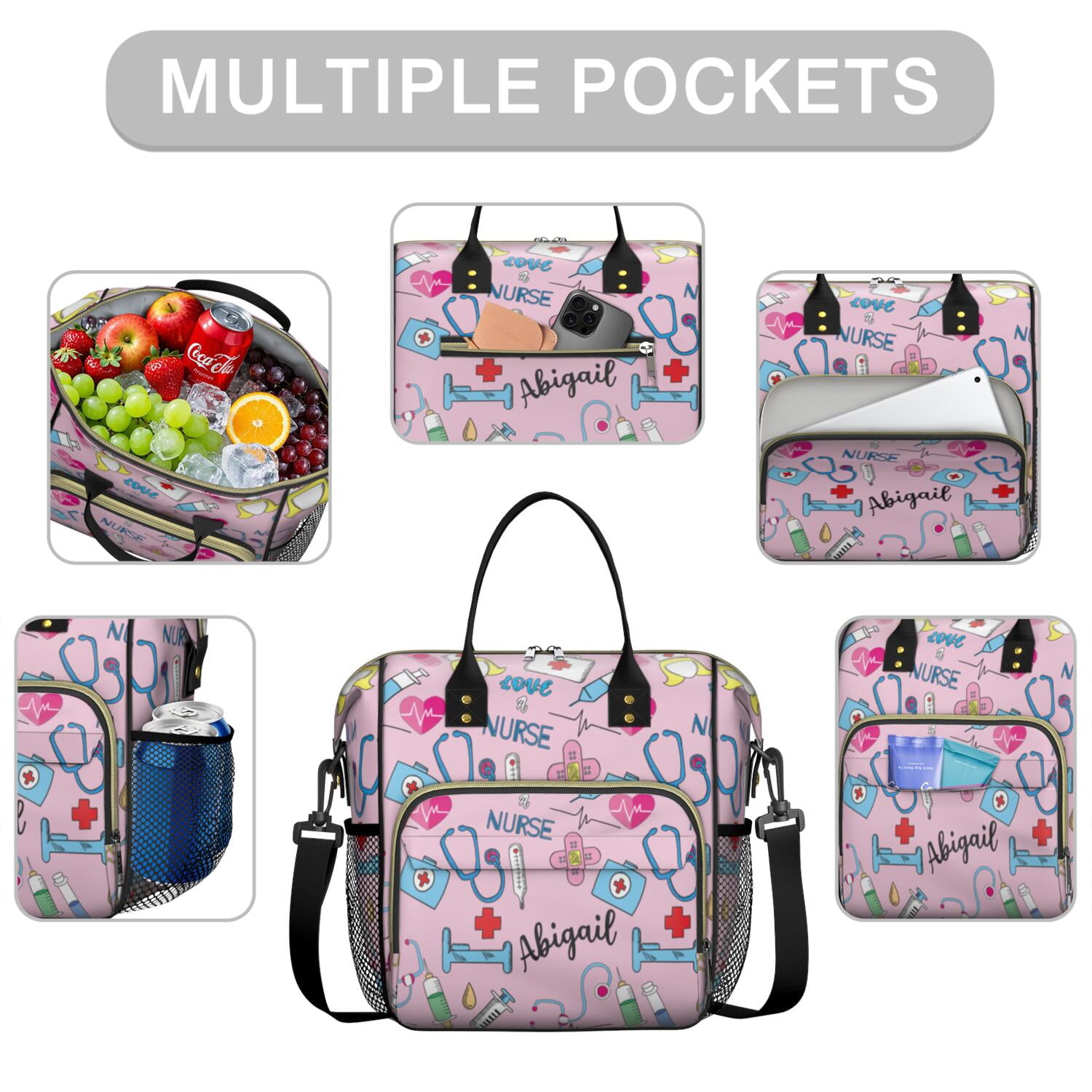 Cute Nurse Aesthetic Leakproof Cooler Bag - Large Insulated Tote for Nursing Professionals, Durable & Versatile Picnic Bag with Reinforced Handles (Ideal for Travel, Work, Saving Lives Every Day)