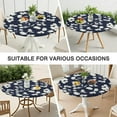 thumbnail image 7 of Round Fitted Tablecloth with Elastic Edges Fits 45"-52" Round Tables Pioneer Colorful Floral Waterproof Table Cover Washable Indoor and Outdoor for Party Kitchen Dinner Banquet Patio Picnic, 7 of 7