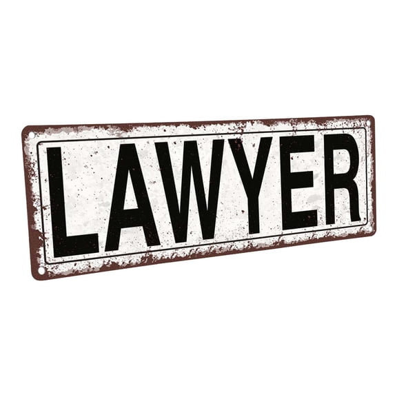 Lawyer 4"x12" Metal Sign, Wall Décor for Home and Office