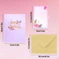thumbnail image 3 of Tarjeta emergente 3D premium hecha a mano con flores para cumpleaños para mujeres con feliz cumpleaños, ramo, tarjeta de regalo con tarjeta de nota y sobre para esposa, novia, madre, hermana, abuela, 3 of 8